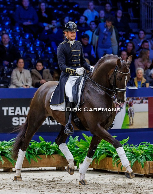 Edward Gal and Kyton at the 2024 KWPN Stallion Licensing show :: Photo © Dirk Caremans