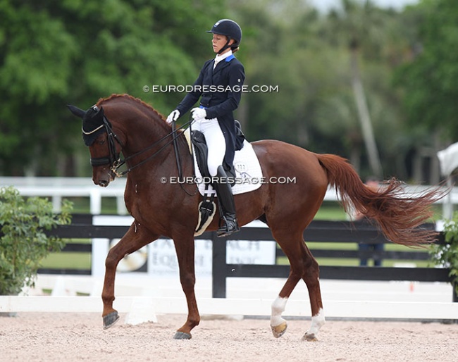 Agnete Kirk Thinggaard and Blue Hors Veneziano at the 2020 CDN Wellington :: Photo © Astrid Appels