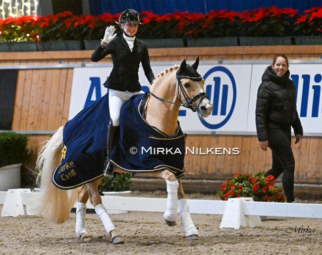 Mia Steinbusch and Cyrill in the pony's final competition at the 2024 CDI Aachen Young Stars :: Photo © Mirka Nilkens