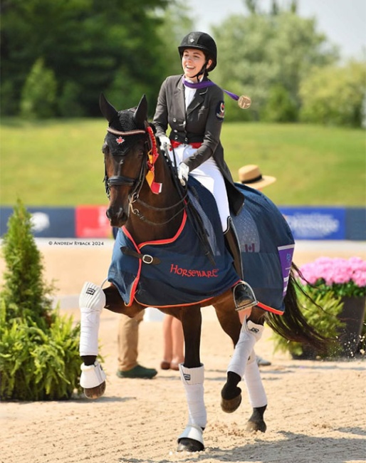 Kiara  Williams-Brown wins individual test silver on Fortissimo at the 2024 NAYRC :: Photo © Andrew Ryback