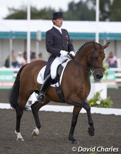 Emile Faurie and Rascher Hopes at the 2005 British Dressage Championships :: Photo © David Charles