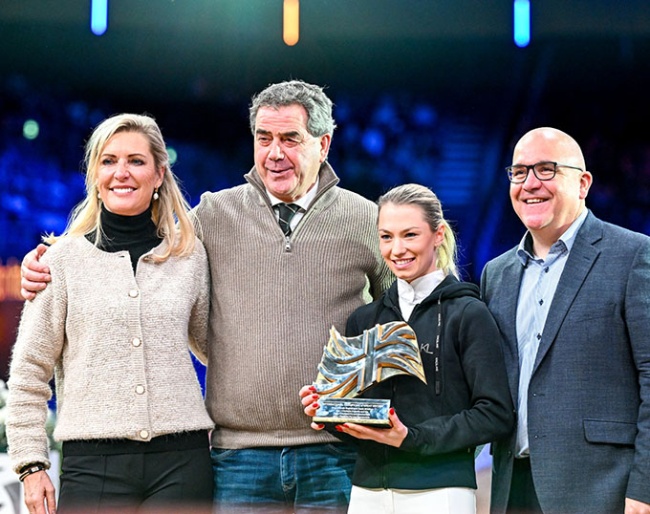 Anne and Gert-Jan van Olst with Charlotte Fry and Jason Brautigam at the 2024 London International Horse Show :: Photo © BD