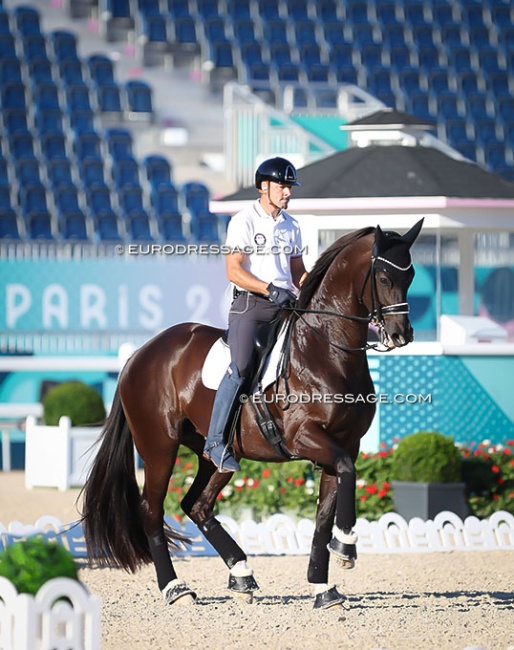 Marcus Orlob on Jane at the 2024 Olympic Games in Paris. Jane was the 2022 U.S.Developing Grand Prix horse reserve champion :: Photo © Astrid Appels