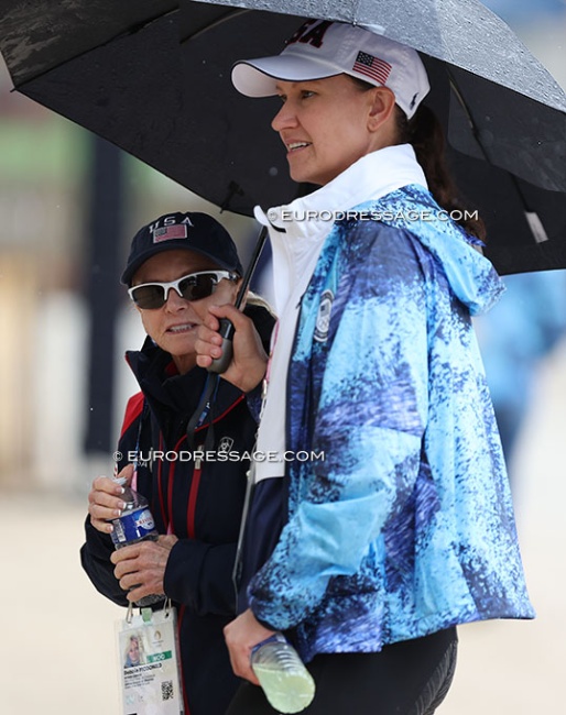 Trainer Debbie McDonald and protegé Adrienne Lyle at the 2024 Olympic Games in Paris :: Photo © Astrid Appels