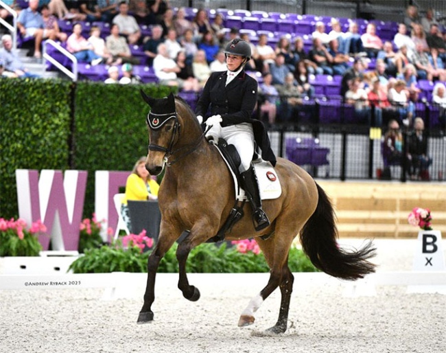 Denielle Gallagher and Come Back De Massa en route to a new personal best of 72.94% in the Grand Prix Freestyle :: Photo by Andrew Ryback