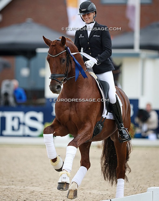 Leonie Richter and Vitalos won triple silver at the World Young Horse Championships :: Photo © Astrid Appels