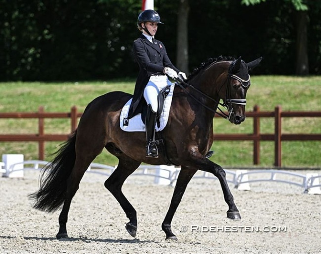 Frederikke Gram Jacobsen and Foldbergs Dantino at the 2024 Danish Young Riders Championships :: Photo © Ridehesten
