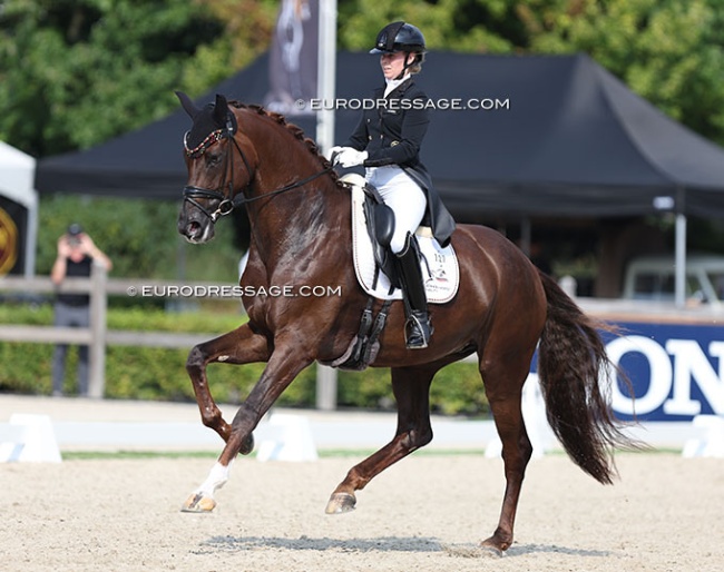 Marina Welbers and Vaida-Girl at the 2024 World Young Horse Championships :: Photo © Astrid Appels