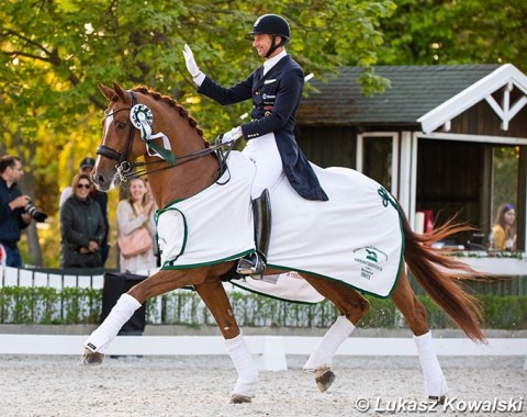 Swedish Olympian Patrik Kittel at the Mariakalnok Dressage Festival :: Photo © Lukasz Kowalski
