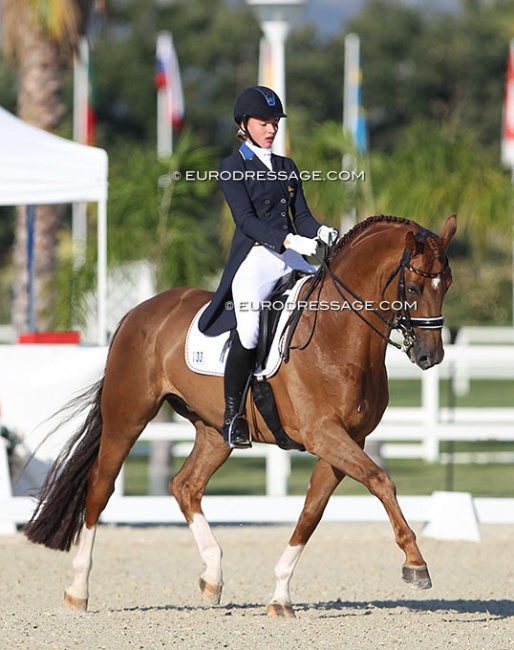 Rebecca Horstmann and Friend of Mine at the 2016 European Junior Riders Championships in Oliva Nova :: Photo © Astrid Appels