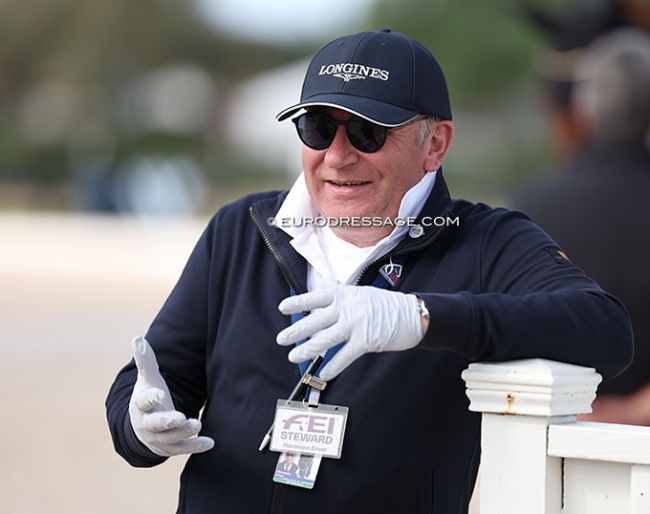 Hermann Erver serving as steward at the 2025 CDIO Wellington :: Photo © Astrid Appels