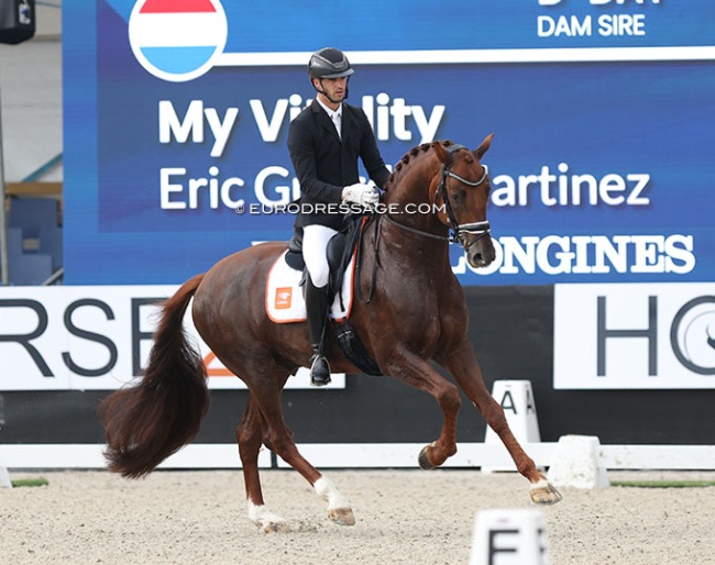 Eric Guardia Martinez and My Vitality at the 2023 World Young Horse Championships :: Photo © Astrid Appels