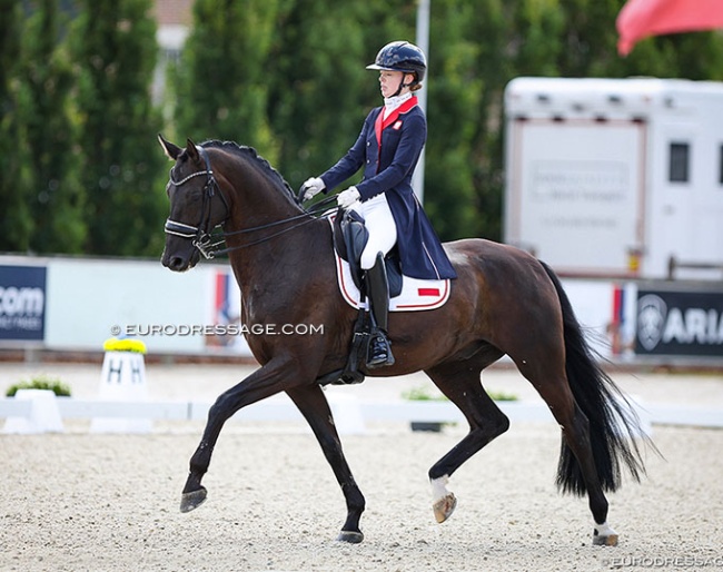 Weronika Usiadek on Mr Despo at the 2024 European Junior Riders Championships in Opglabbeek :: Photo © Astrid Appels