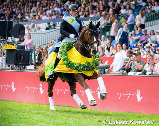Anna-Lena Kracht and Florinio win the 2025 Hamburg Dressage Derby :: Photo © Lukasz Kowalski