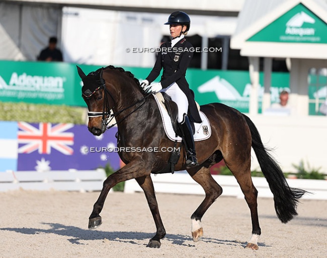 Felicitas Hendricks and Drombusch in the FEI Nations Cup at the 2025 CDIO Wellington :: Photo © Astrid Appels