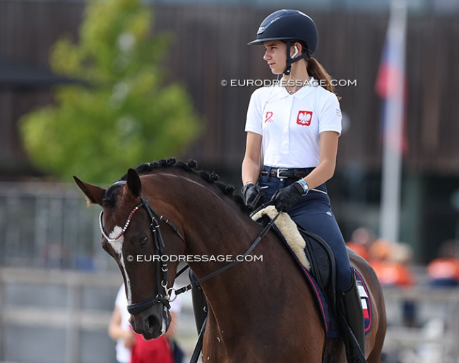 Aleksandra Machniewicz on Baldessarini at the 2024 European Children Championships in Opglabbeek :: Photo © Astrid Appels
