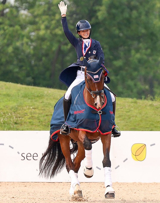 Lexie Kment and Gatino van Hof Olympia win individual test gold at the 2025 North American Young Riders Championships :: Photos © US Equestrian