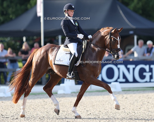 Jeanna Hogberg and Severucci HT at the 2024 World Young Horse Championships :: Photo © Astrid Appels