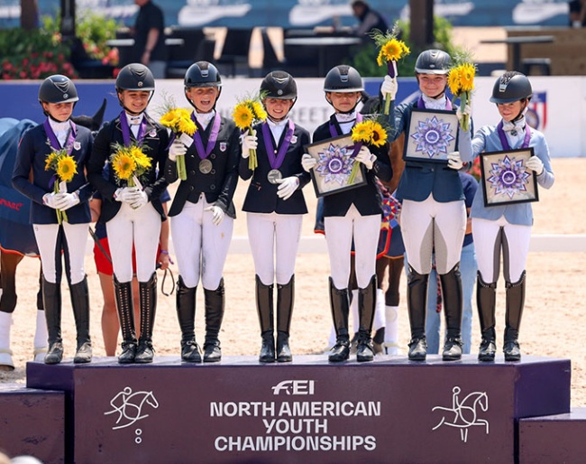 The Children Team Podium at the 2025 North American Children Championships :: Photos © US Equestrian