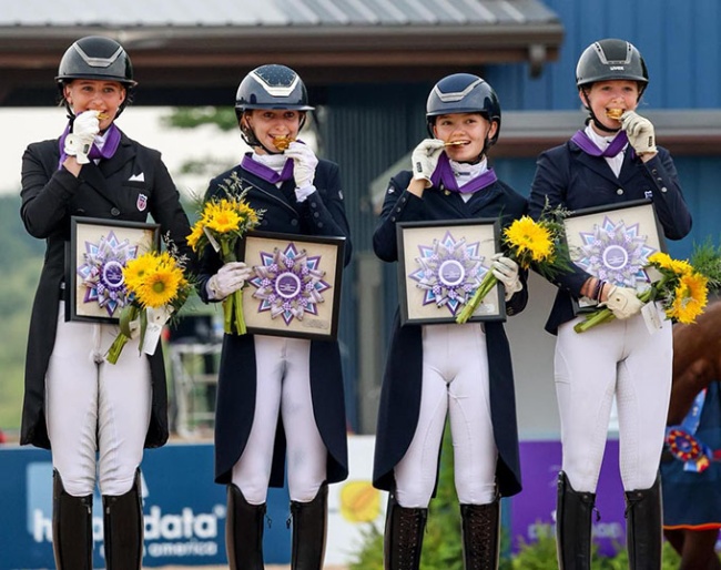 Eila Fisk, Lark Heckman, Alexis Troutman and Lauren Polk earned gold for Region 3 :: Photo © US Equestrian)