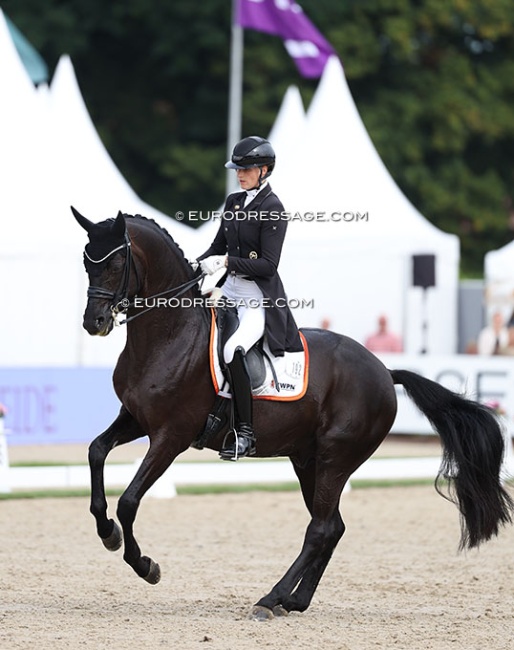 Leonie Richter and Most Wanted Nero at the 2025 World Young Horse Championships :: Photo © Astrid Appels