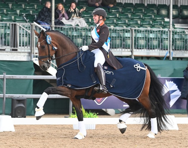Becky Moody and Jack Diamond win the Inter II title at the 2025 British Dressage Championships :: Photos © Kevin Sparrow