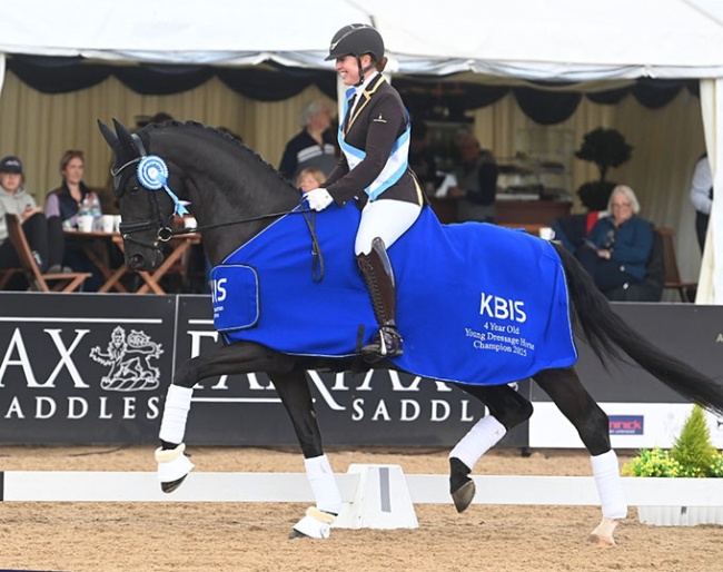 Becky Moody and Raver TC win the 4-year old division at the 2025 British Young Horse Championships :: Photos © Kevin Sparrow