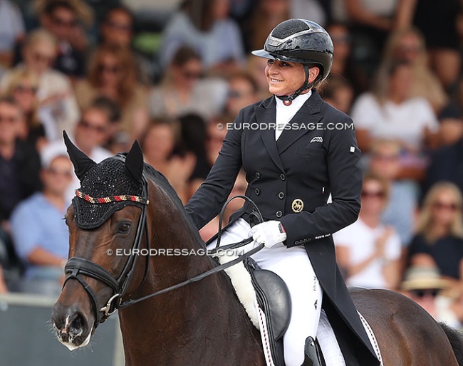 Dorothee Schneider on Kanitzky's Segantini at the 2025 World Young Horse Championships :: Photo © Astrid Appels