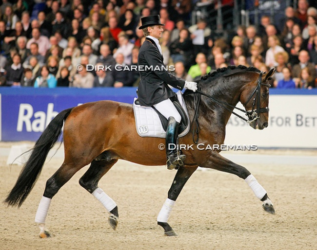 Edward Gal and Santano in the 2009 KWPN Stallion Competition Finals in Den Bosch :: Photo © Dirk Caremans