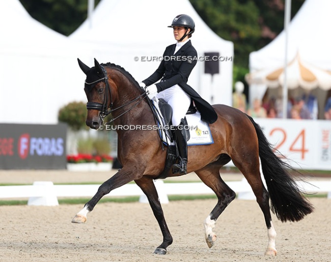 Linnea Holmgren on Buskhaga Sitara at the 2025 World Championships for Young Dressage Horses :: Photo © Astrid Appels