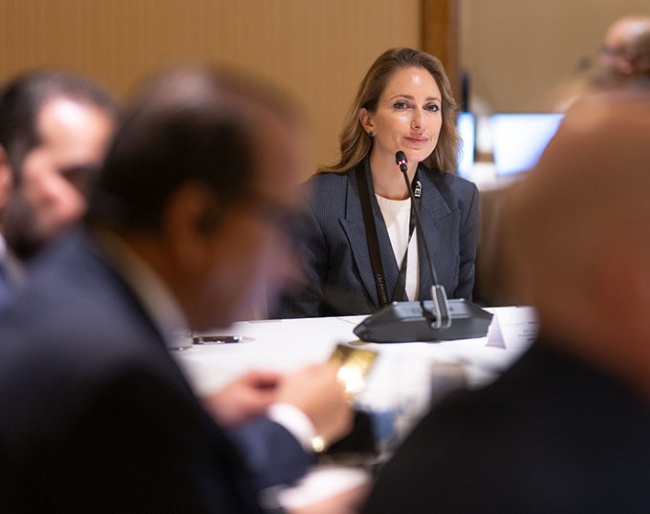 iana Al-Shaer (PLE), presents to Group VII at the FEI General Assembly in Hong Kong on 5 November 2025 :: ©️ FEI/Shortcut by Jason