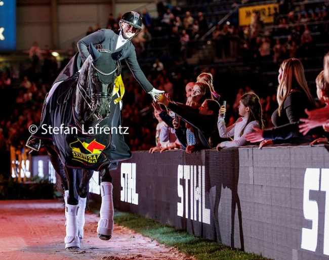 Charlotte Rogerson and Bonheur de la Vie win the GP Special at the 2025 CDI-W Stuttgart :: Photo © Stefan Lafrentz