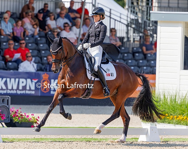 Anne-Mette Strandby Hansen and Faretti at the 2024 World Young Horse Championships :: Photo © Stefan Lafrentz