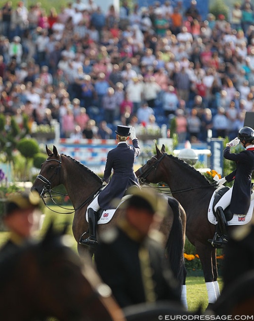 Louise Bell and Into the Blue in the farewell to nations at the 2019 CDIO Aachen :: Photo © Astrid Appels