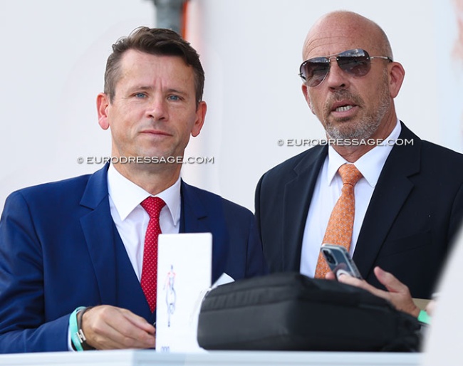 Judges Hans Voser and Peter Storr at the 2022 WCYH :: Photo © Astrid Appels