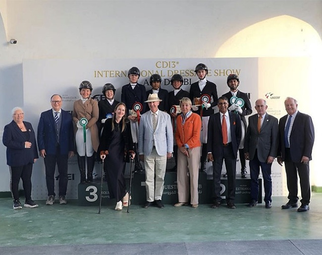 Diana al Shaer: "Professionalism, bravery, and solidarity. A heartfelt thank you to all riders, officials, the Abu Dhabi Equestrian Club, UAEERF, and everyone else who contributed. The photo was captured on the first day of the CDI Abu Dhabi, February 28th, the same day the military operations started in the region. To prioritize the safety of all, we decided to cancel the second day of the show."