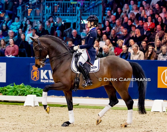 Lina Uzunhasan and Guardian S in a show at the 2026 KWPN Stallion Licensing :: Photo © Dirk Caremans