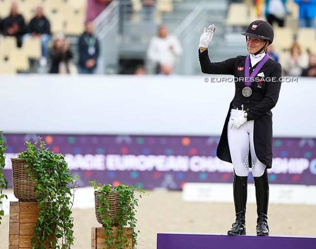 Cathrine Dufour won silver at the 2025 European Dressage Championships :: Photo © Astrid Appels