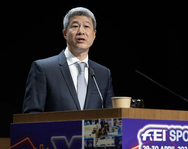 Jack Huang at the 2024 FEI Sports Forum in Lausanne :: Photo © FEI