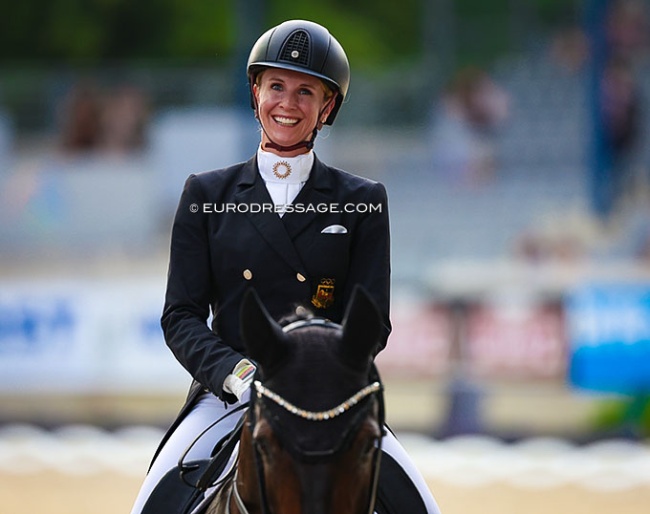 Jessica von Bredow-Werndl leaving the CDIO Aachen arena in 2025 :: Photo © Astrid Appels