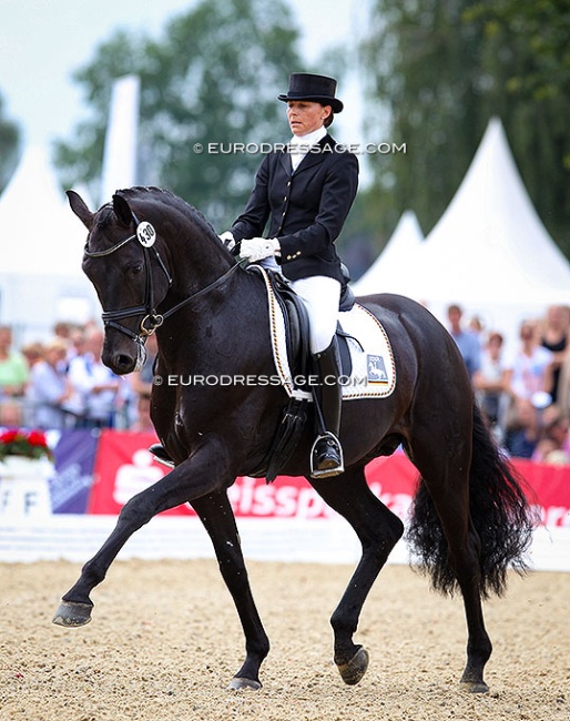 Ines Westendarp and Furstenball at the 2011 World Young Horse Championships :: Photo © Astrid Appels