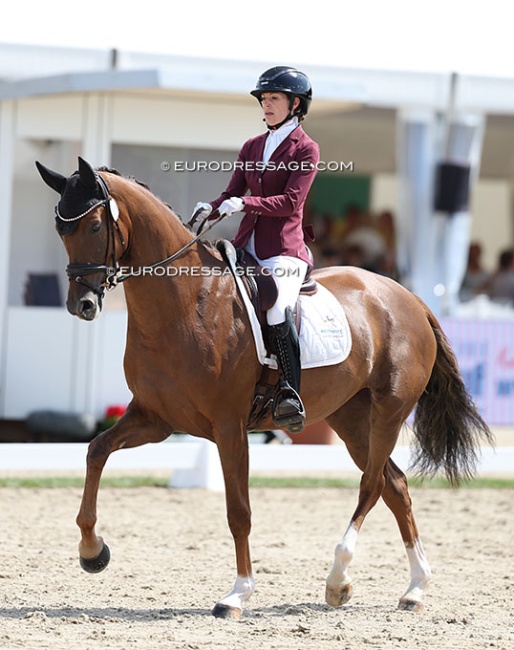 Charlotte Chalvignac-Vesin and Furstin Toto LH at the 2025 World Young Horse Championships :: Photo © Astrid Appels