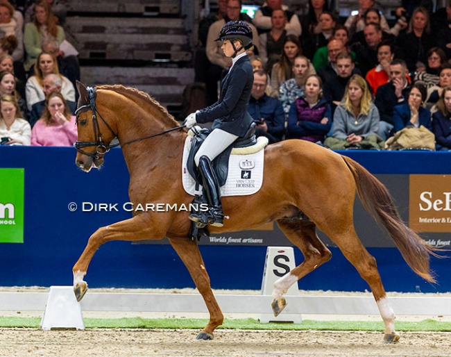 Charlotte Fry and Pjethro at the 2026 KWPN Stallion Competition Finals :: Photo © Dirk Caremans