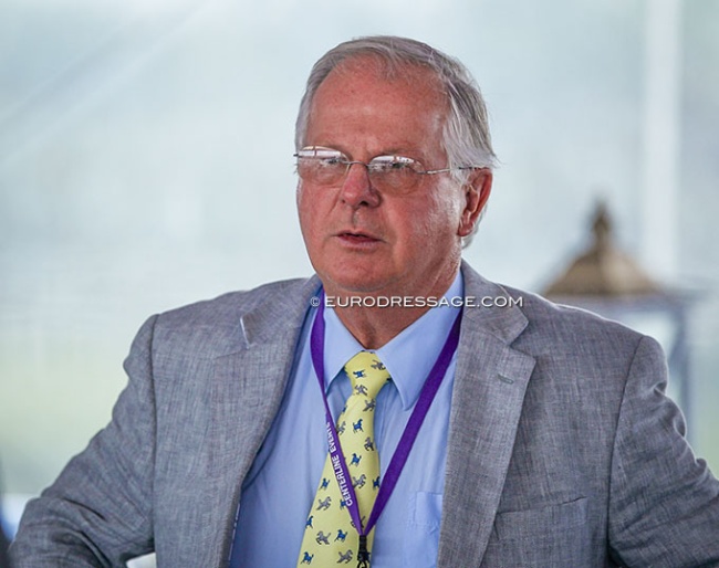 Axel Steiner judging at the 2014 Palm Beach Dressage Derby in Wellington, Florida :: Photo © Astrid Appels