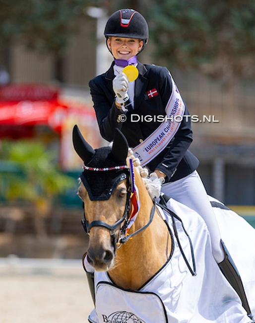 Filippa Jaeger Jensen wins kur gold at the 2026 European Pony Championships :: Photo © Digishots