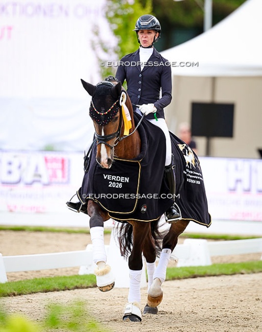 Einfach Imposant B Wins 5-YO Preliminary Test at 2026 World Young Horse Championships :: Photo © Astrid Appels