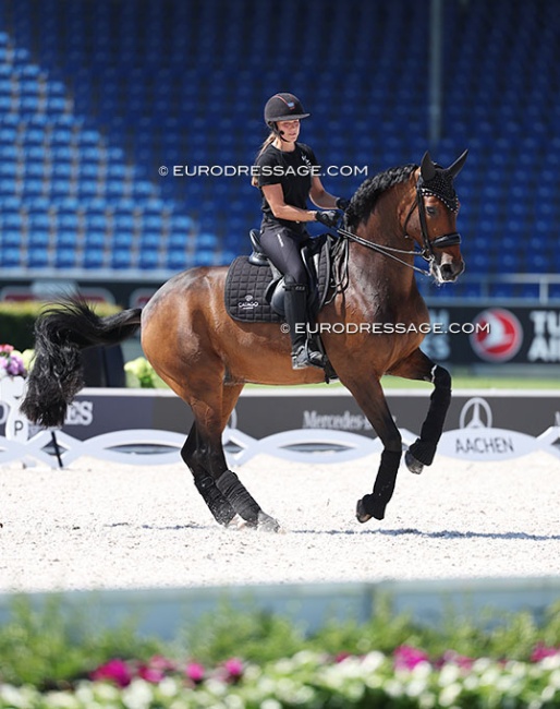Cathrine Dufour and Mount St. John Freestyle schooling at the 2026 World Championships :: Photo © Astrid Appels