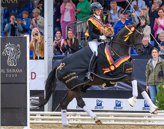 Pommery Look winning at the 2026 Bundeschampionate sponsored by Al Shira'aa :: Photo © Tanja Becker