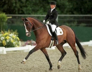 Isabell Werth and Richard Kimble at the 2000 World Young Horse Championships in Arnheim :: Photo © Dirk Caremans