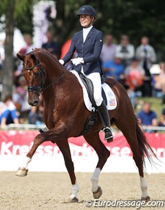 Charlotte Jorst and Vitalis at the 2013 World Young Horse Championships :: Photo © Astrid Appels